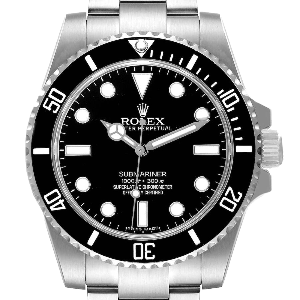 

Rolex Black Stainless Steel Submariner 114060 Men's Wristwatch