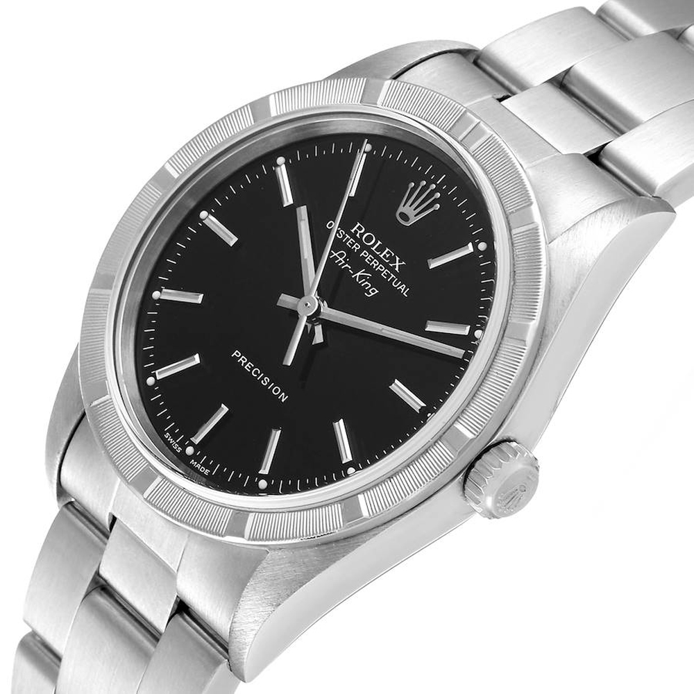 

Rolex Black Stainless Steel Air King 14010 Men's Wristwatch