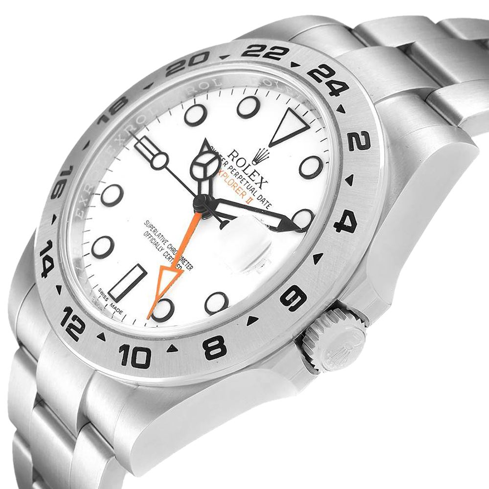 

Rolex White Stainless Steel Explorer II 216570 Men's Wristwatch 42 MM