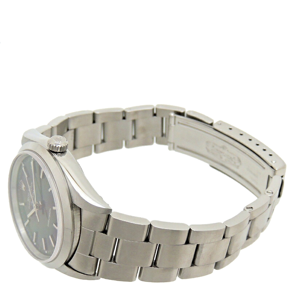 

Rolex Black Stainless Steel Air-King 14000 Men's Wristwatch 34 mm