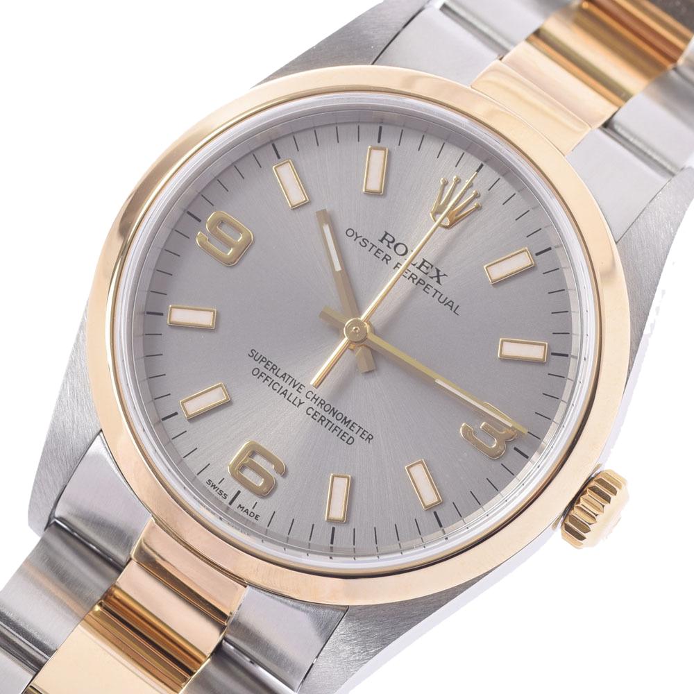 

Rolex Grey 18K Yellow Gold and Stainless Steel Oyster Perpetual14203 Men's Wristwatch 34 MM