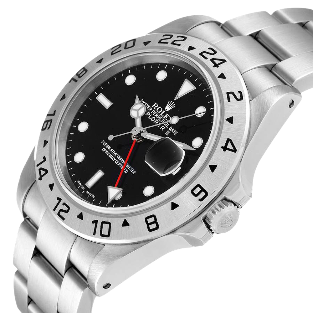 

Rolex Black Stainless Steel Explorer II Automatic 16570 Men's Wristwatch 40 MM