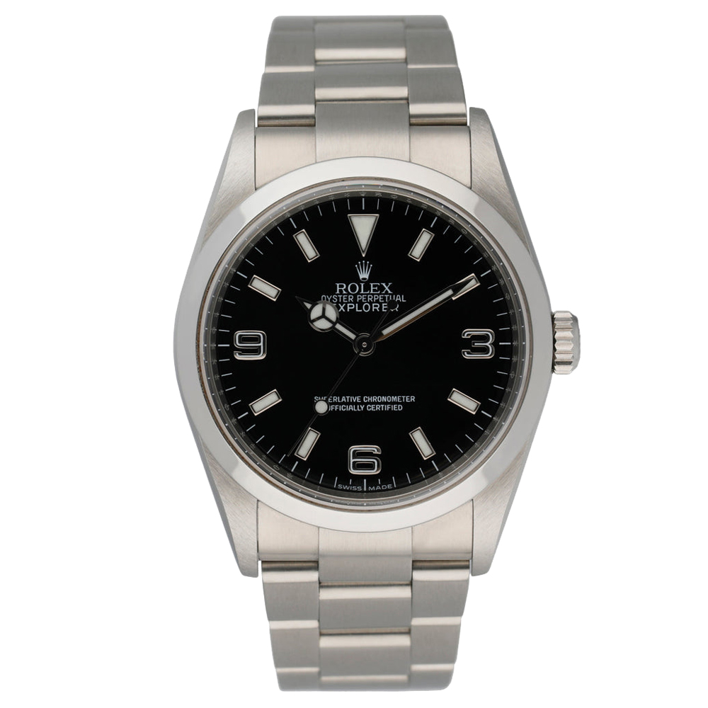 

Rolex Black Stainless Steel Oyster Perpetual Explorer 114270 Men's Wristwatch