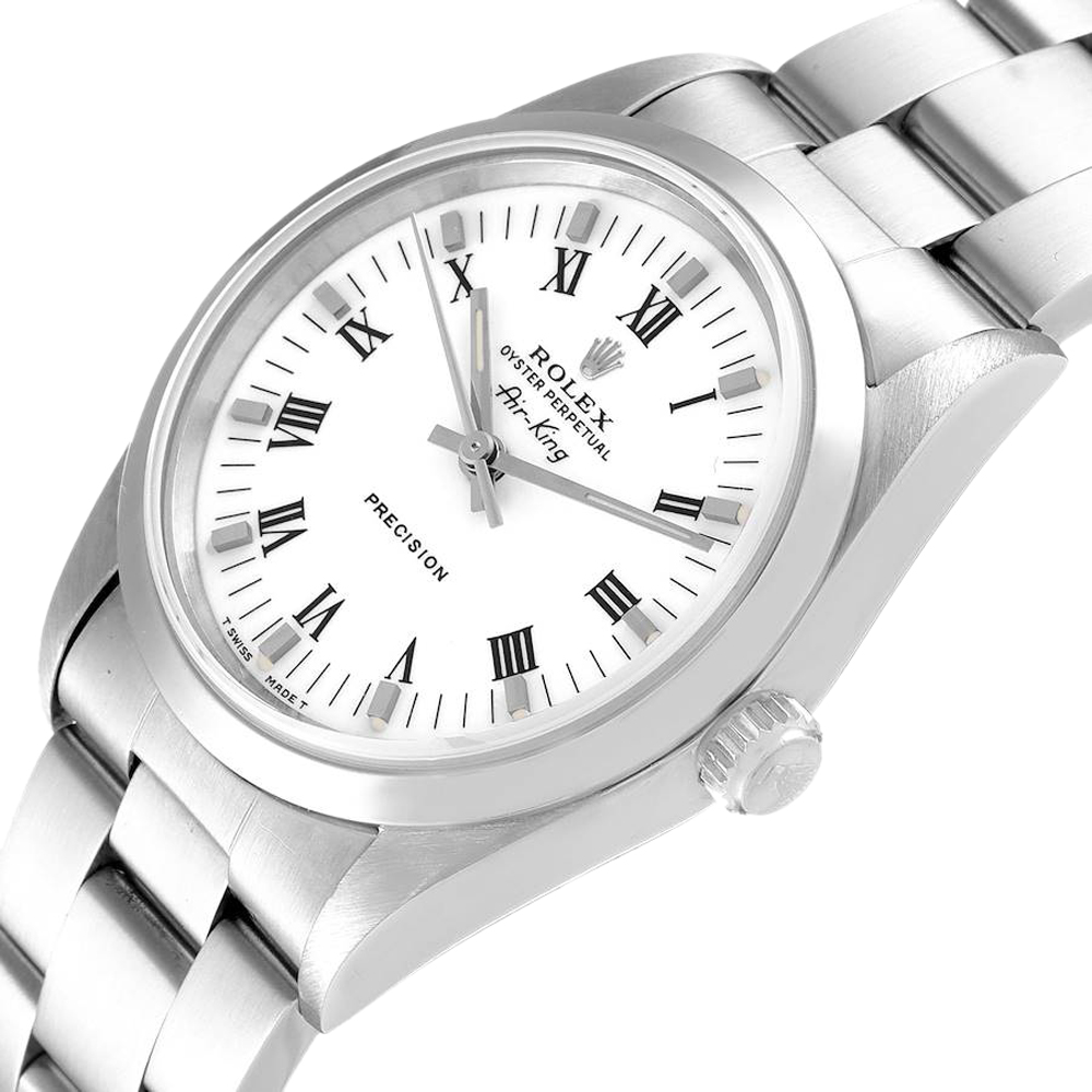 

Rolex White Stainless Steel Air King 14000 Men's Wristwatch