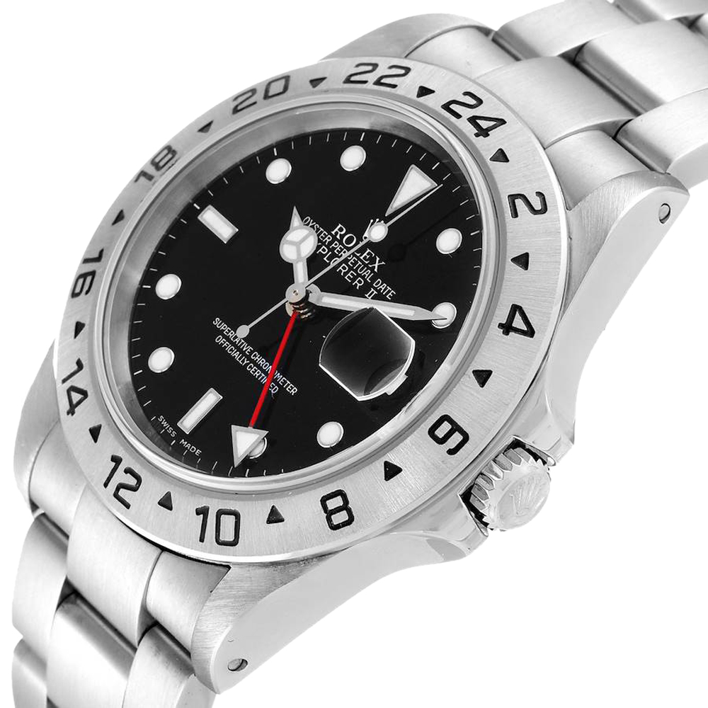 

Rolex Black Stainless Steel Explorer II Automatic 16570 Men's Wristwatch 40 MM