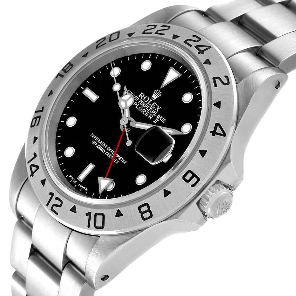 

Rolex Black Stainless Steel Explorer II Automatic 16570 Men's Wristwatch 40 MM