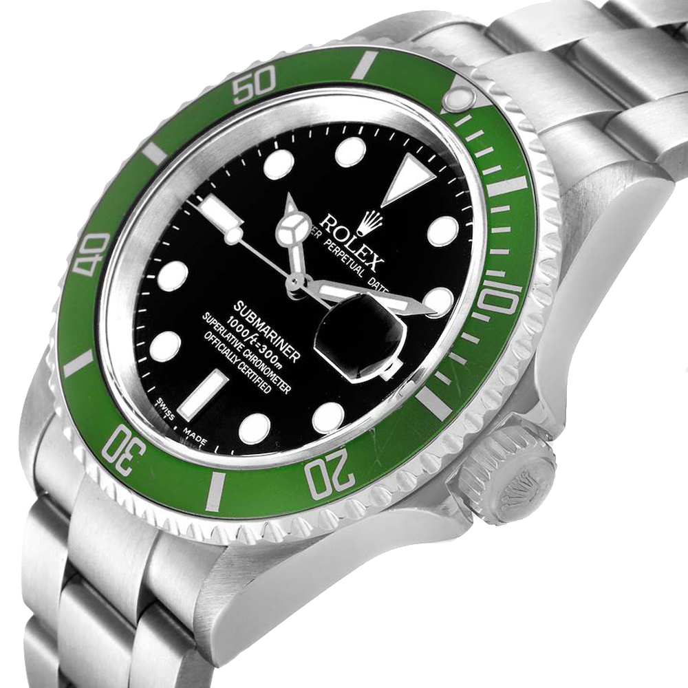 

Rolex Black Stainless Steel Submariner 16610LV Men's Wristwatch 40 MM