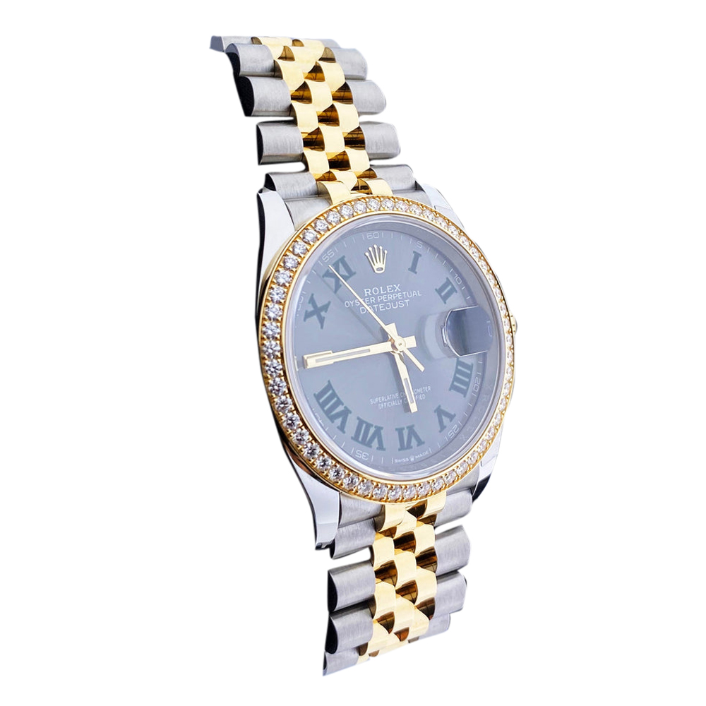 

Rolex Grey 18K Yellow Gold and Stainless Steel Diamond Datejust 126283RBR Men's Wristwatch 36 mm