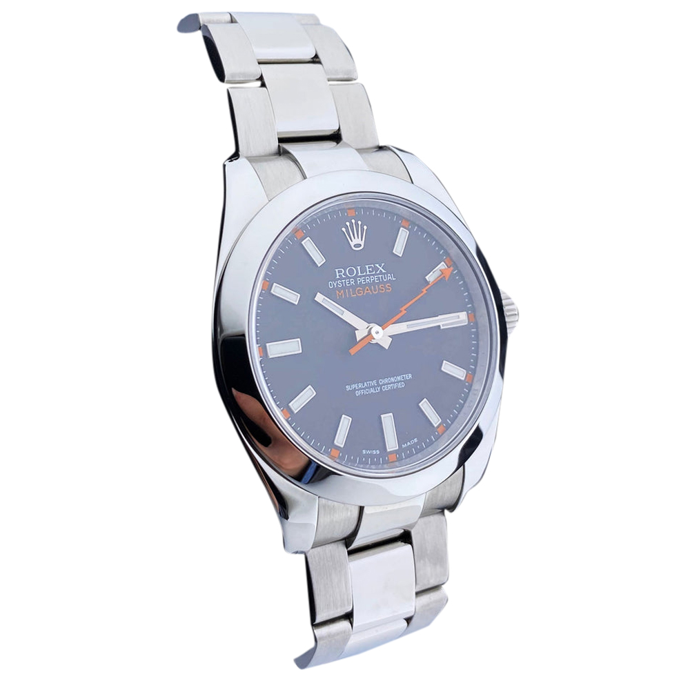 

Rolex Black Stainless Steel Milgauss 116400 Men's Wristwatch 40 mm