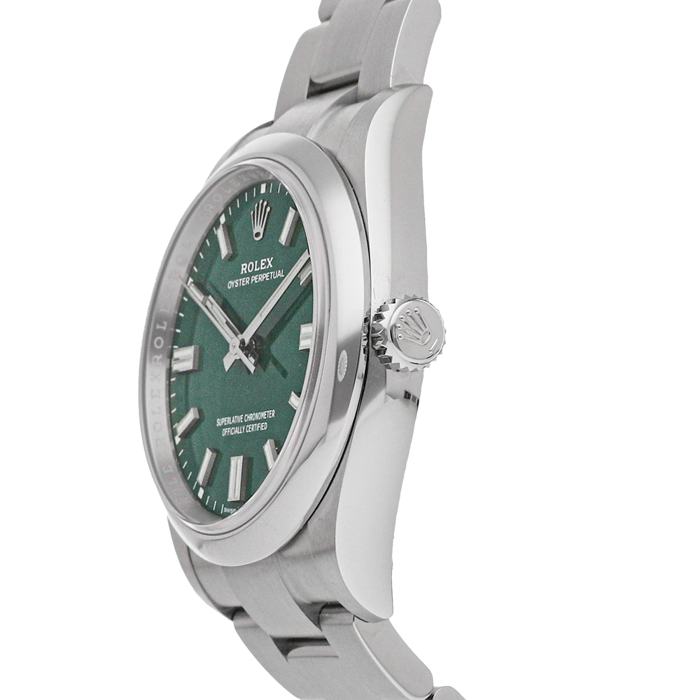 

Rolex Green Stainless Steel Oyster Perpetual 126000 Men's Wristwatch 36 mm