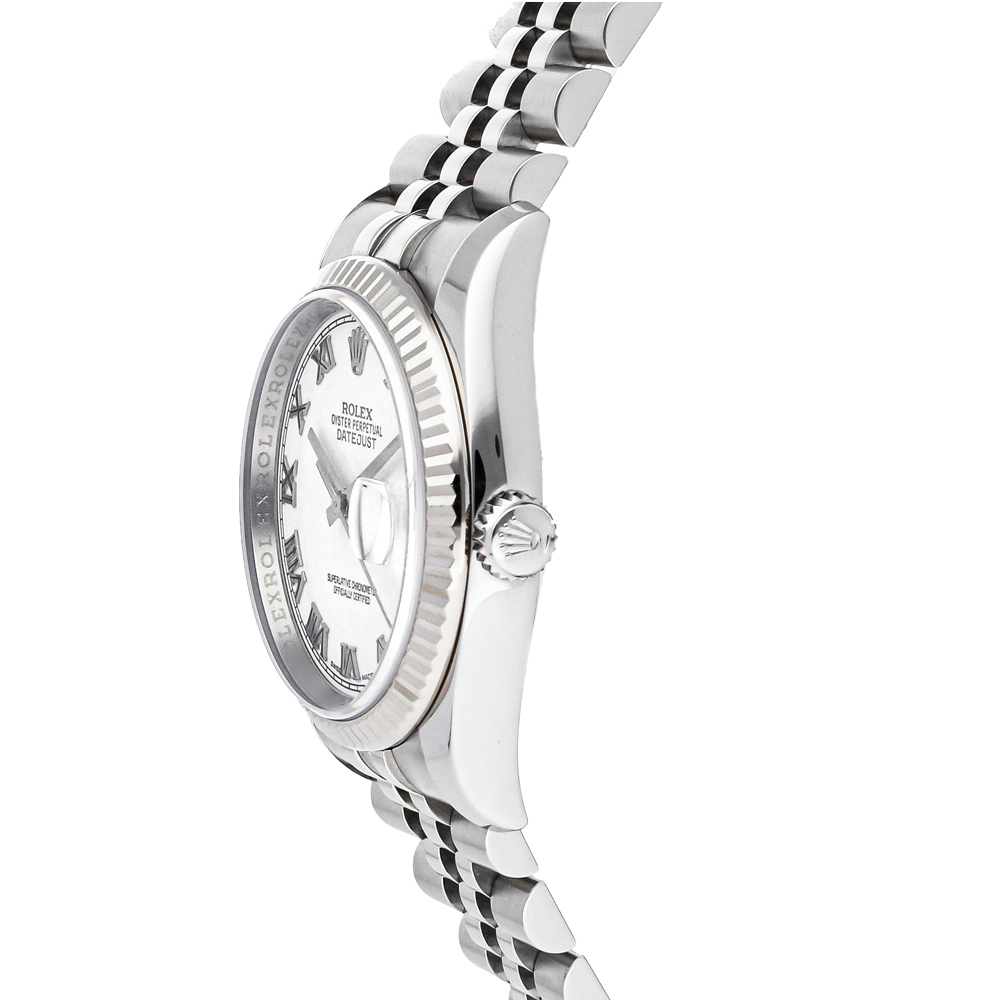 

Rolex White 18K White Gold and Stainless Steel Datejust 116234 Men's Wristwatch 36 mm