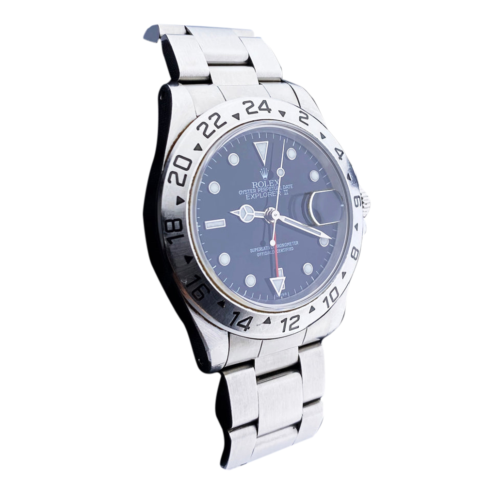 

Rolex Black Stainless Steel Explorer II 16570 Men's Wristwatch 40 mm