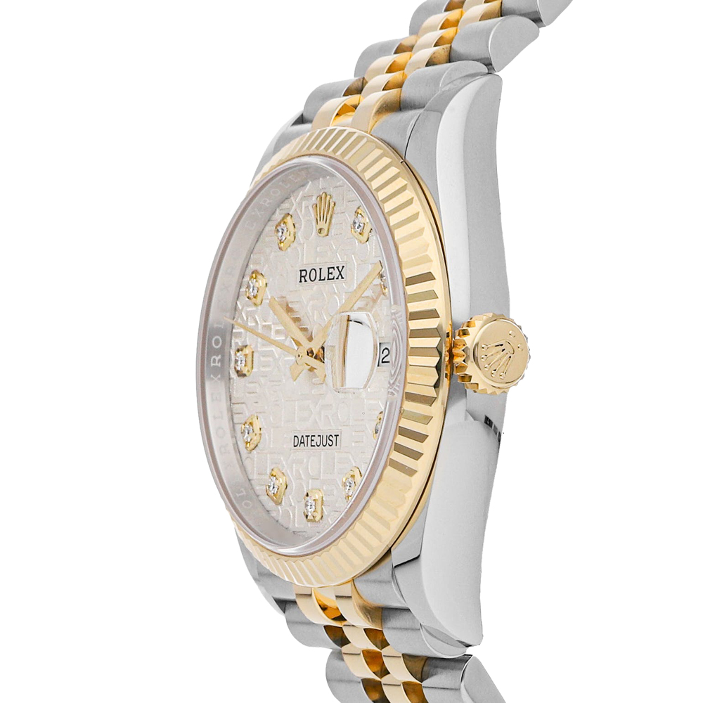 

Rolex Silver Diamonds 18k Yellow Gold And Stainless Steel Datejust 126233 Men's Wristwatch 36 MM