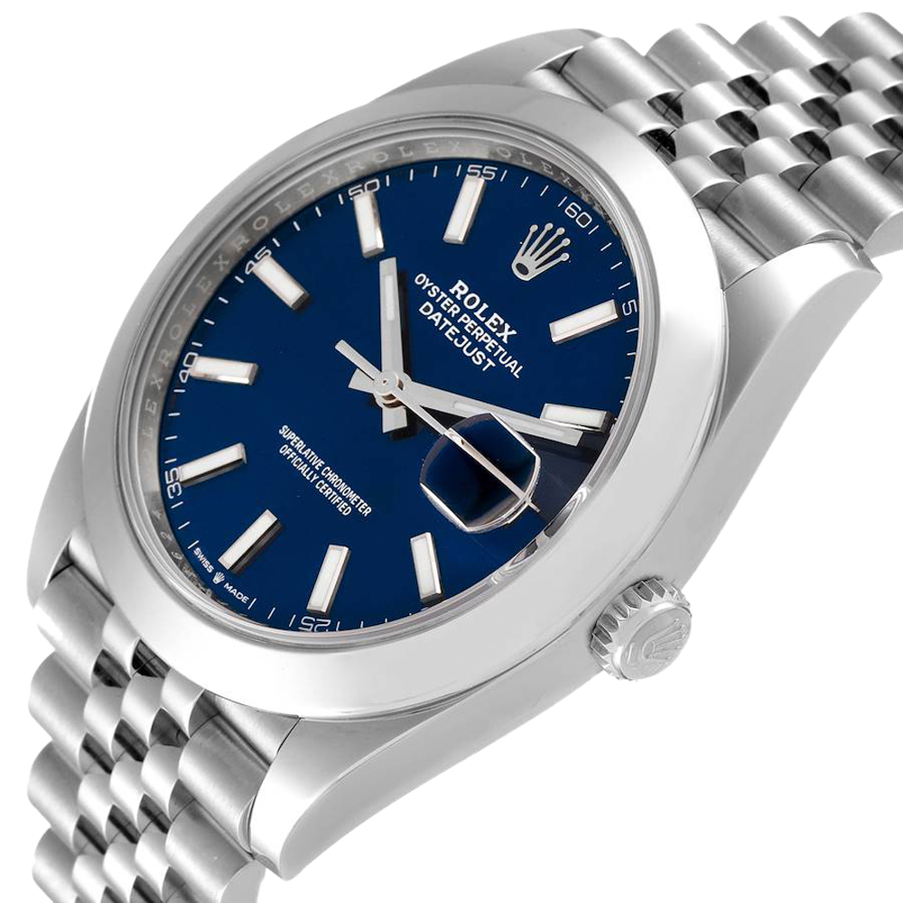 

Rolex Blue Stainless Steel Datejust 126300 Men's Wristwatch 41 MM