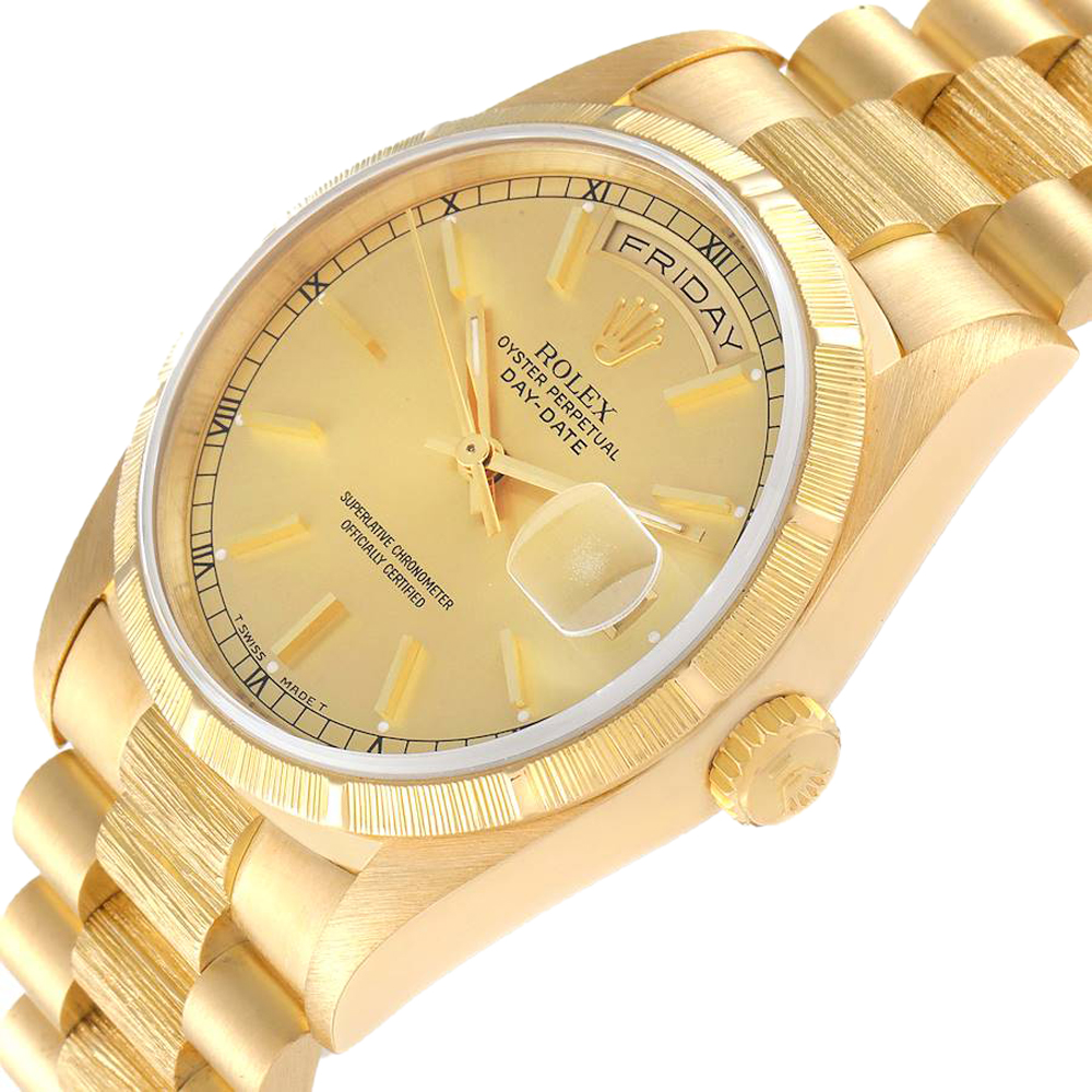 

Rolex Champagne 18K Yellow Gold Day-Date President 18248 Men's Wristwatch 36 MM