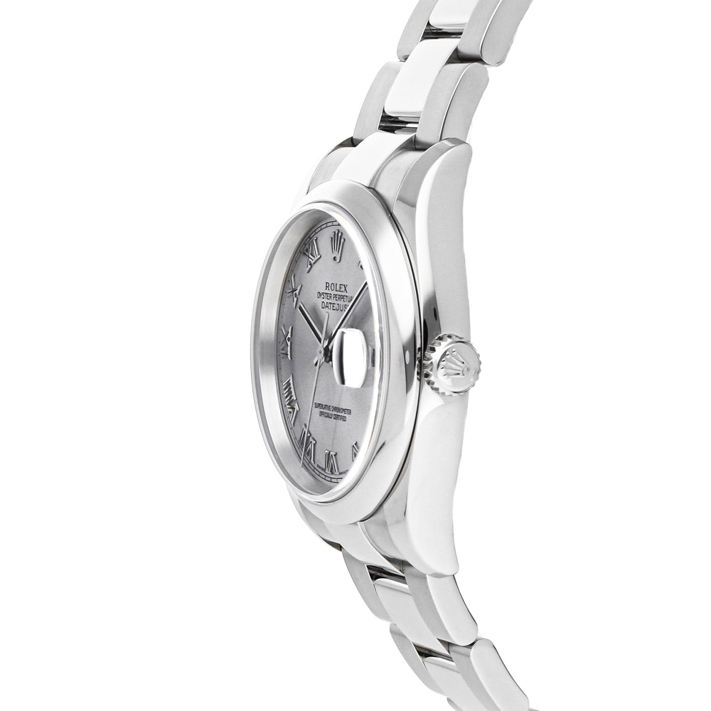 

Rolex Silver Stainless Steel Datejust 116200 Men's Wristwatch 36 MM