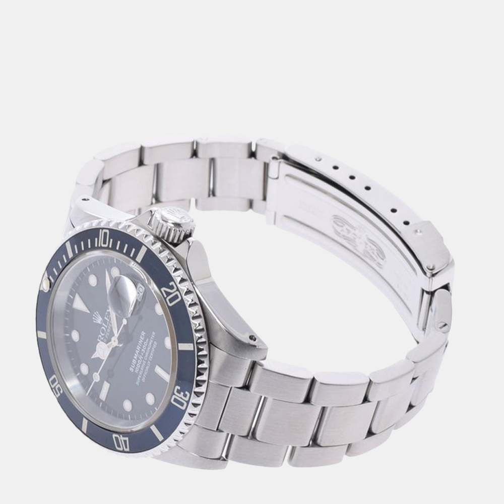 

Rolex Black Stainless Steel Submariner 16610 Men's Wristwatch 40 mm