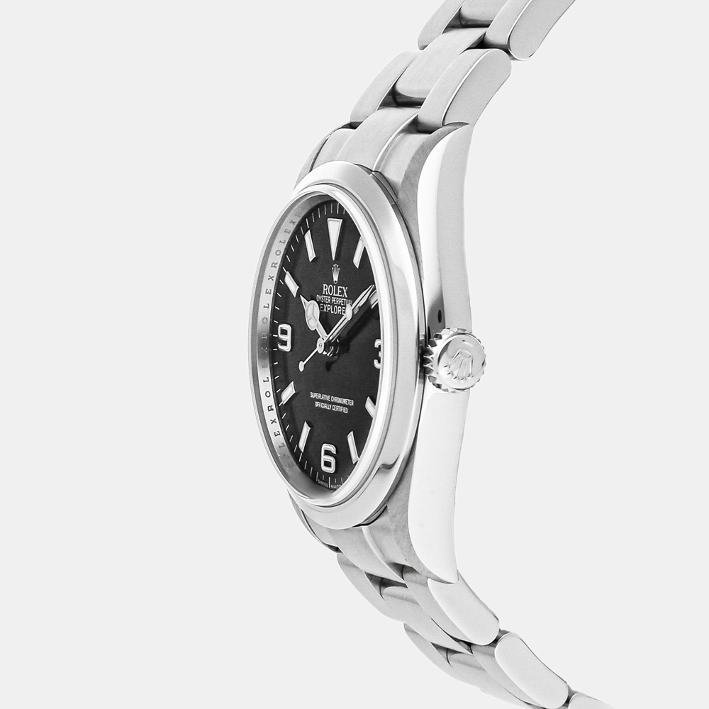 

Rolex Black Stainless Steel Explorer 114270 Men's Wristwatch 36 MM