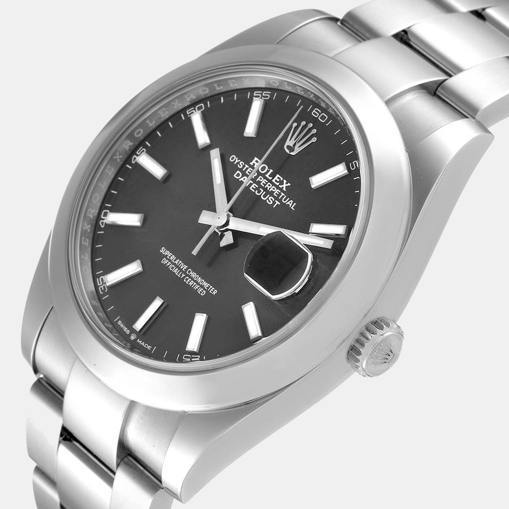 

Rolex Grey Stainless Steel Datejust 126300 Men's Wristwatch 41 mm