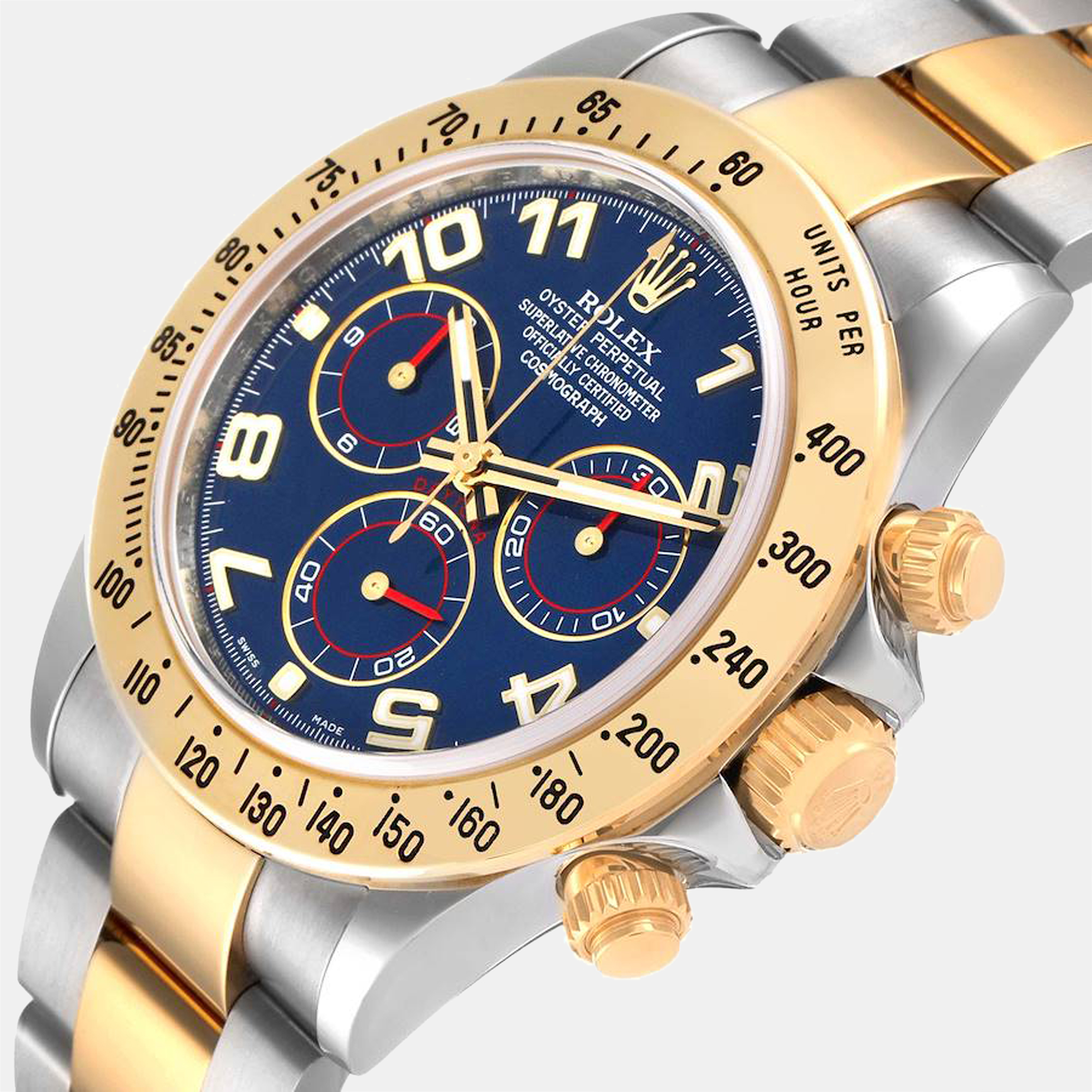 

Rolex Blue 18K Yellow Gold And Stainless Steel Cosmograph Daytona 116523 Automatic Men's Wristwatch 40 mm
