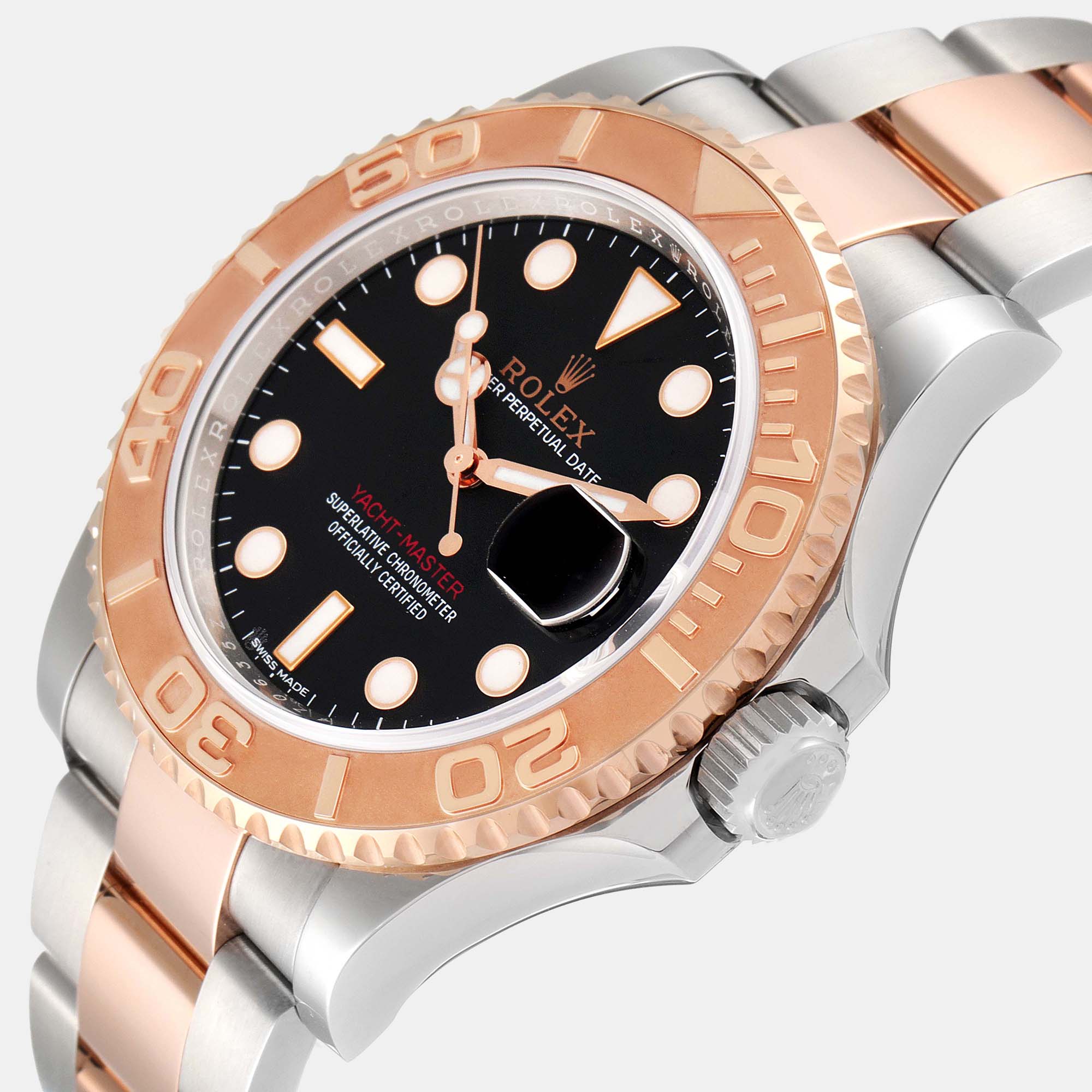 

Rolex Brown Rose Gold, Stainless Steel Yacht-Master 116621 Automatic Men's Wristwatch 40 mm