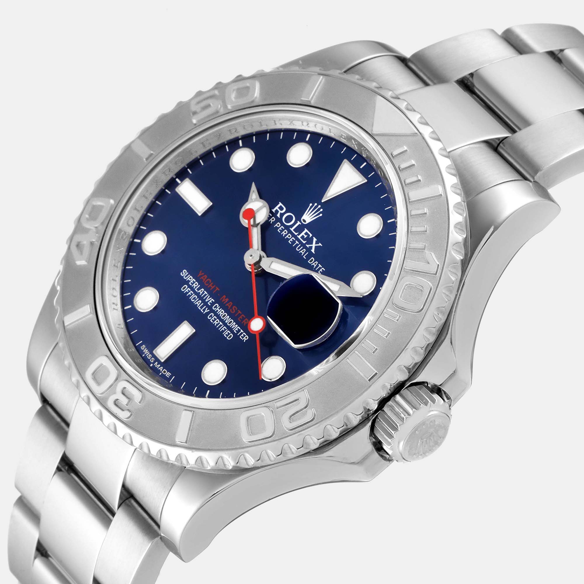 

Rolex Blue Stainless Steel Yacht-Master 116622 Automatic Men's Wristwatch 40 mm