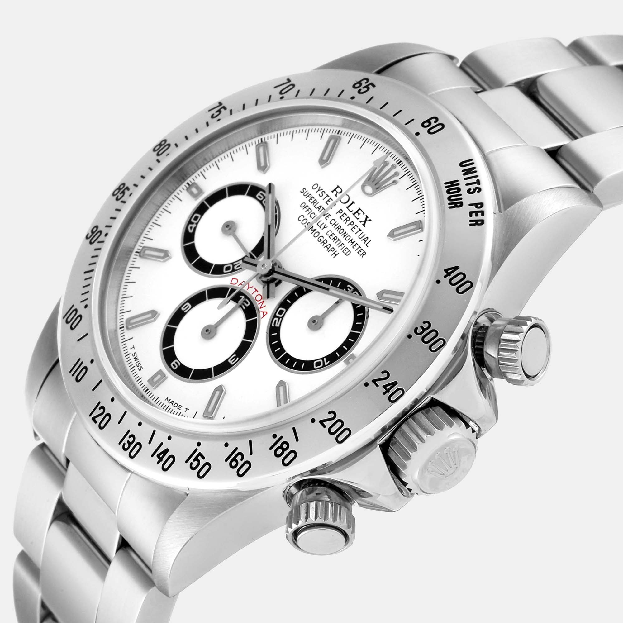 

Rolex White Stainless Steel Cosmograph Daytona 116520 Automatic Men's Wristwatch 40 mm