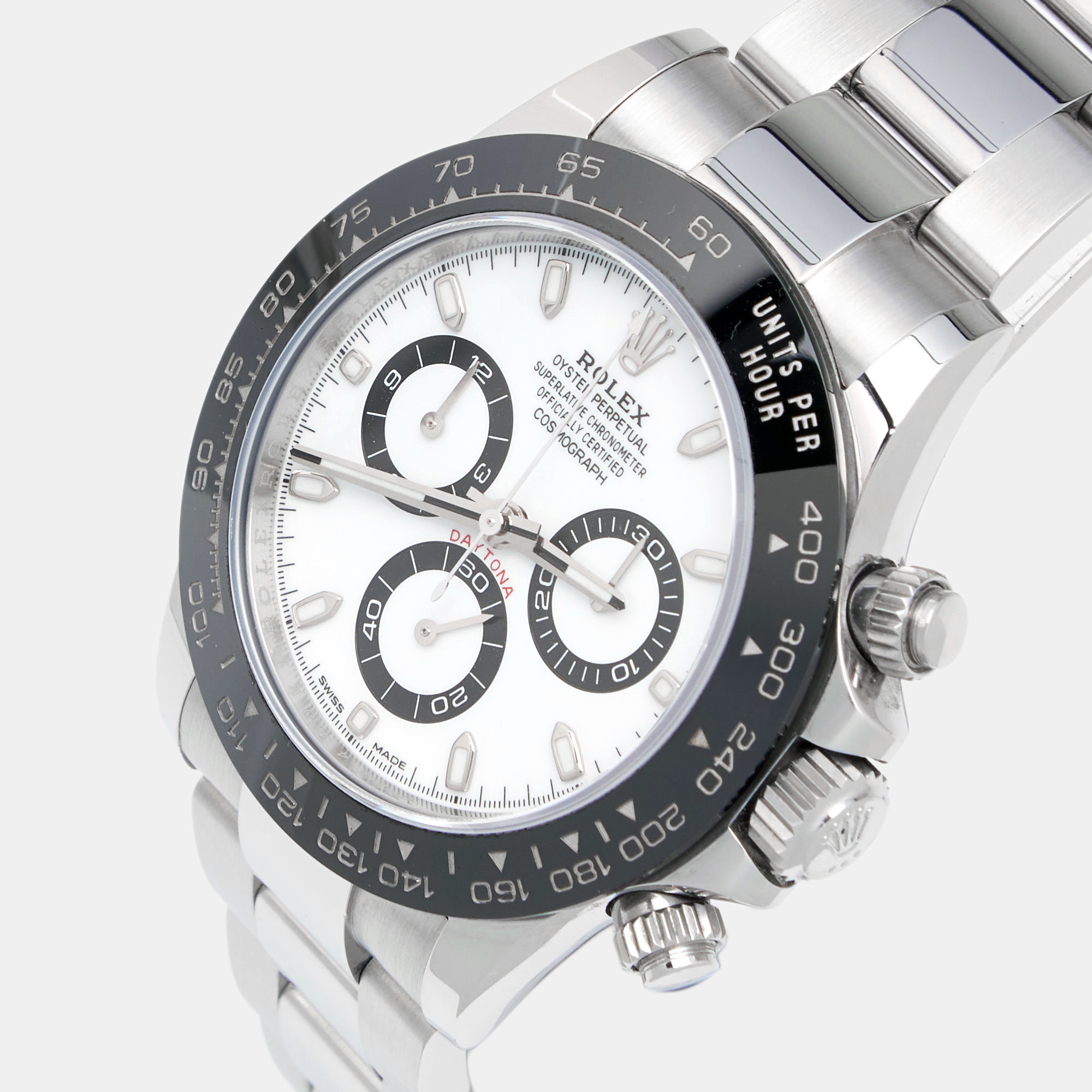 

Rolex White Stainless Steel Cerachrom Cosmograph Daytona M116500LN-0001 Men's Wristwatch, Silver