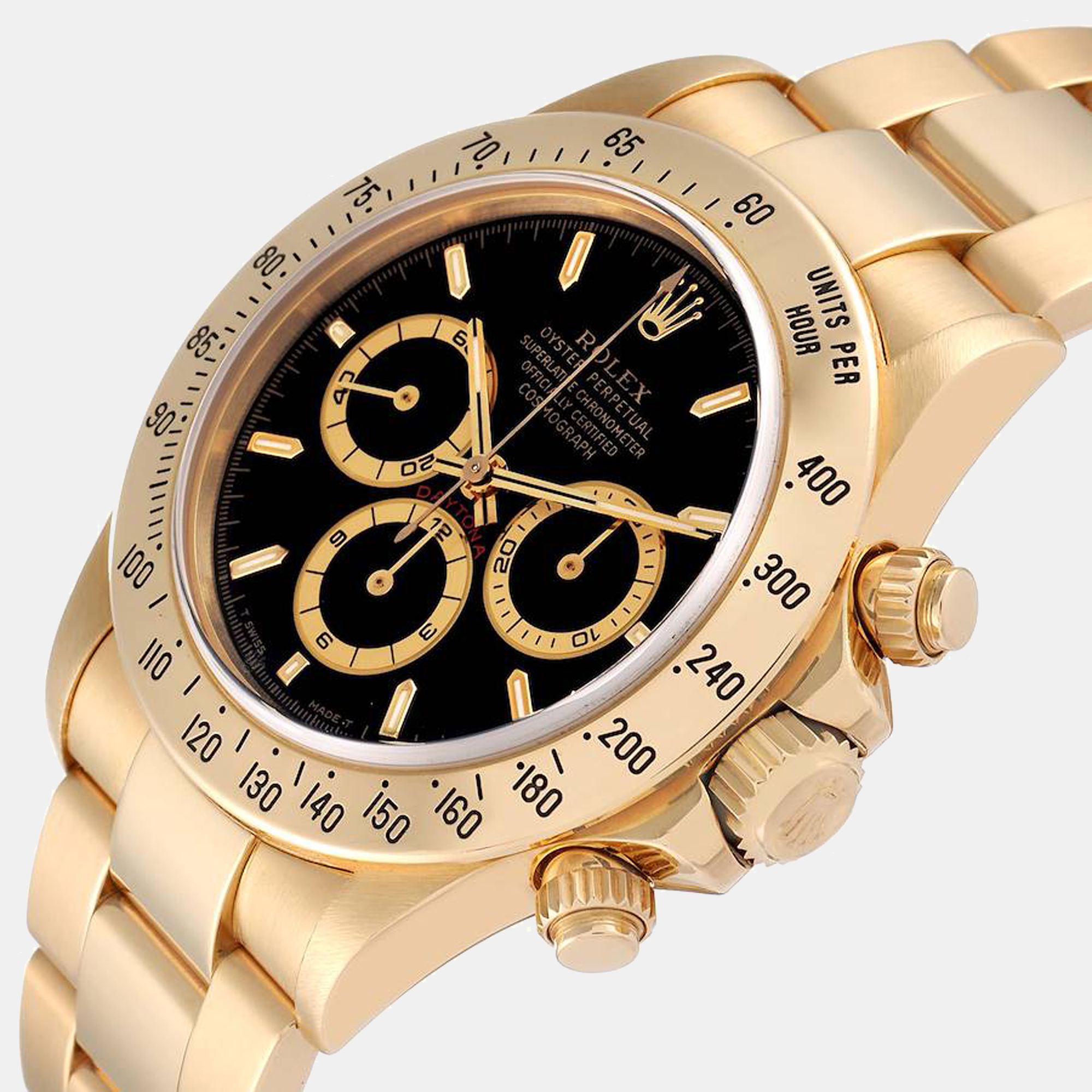 

Rolex Black 18K Yellow Gold Cosmograph Daytona 16528 Automatic Men's Wristwatch 40 mm