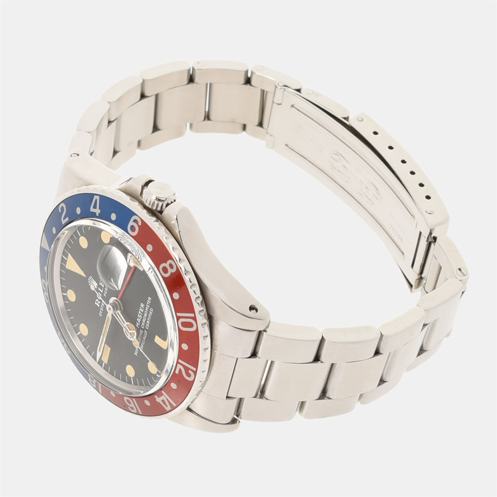 

Rolex Black Stainless Steel GMT Master Mark 2 Pepsi 1675 Men's Wristwatch 40 MM