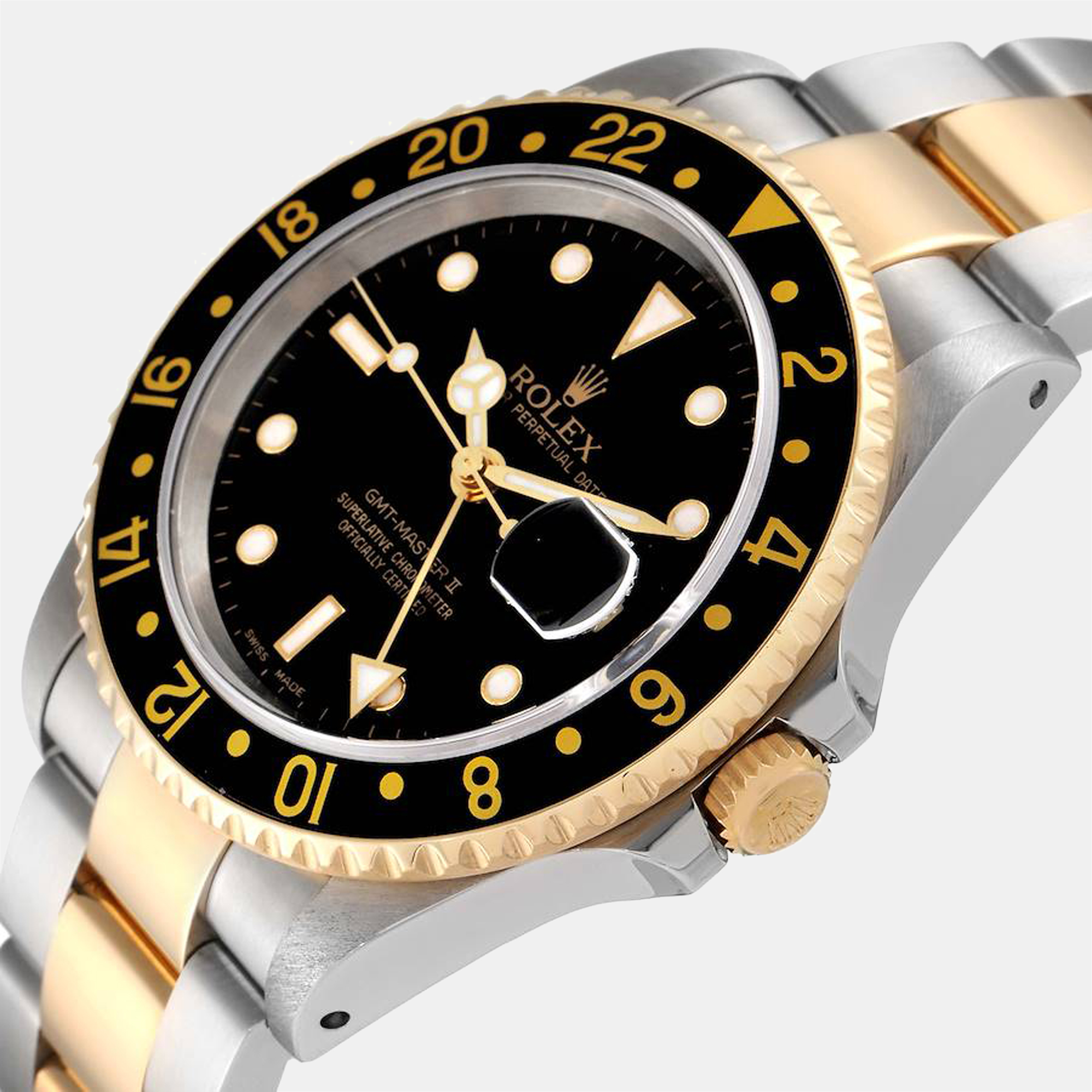 

Rolex Black 18K Yellow Gold And Stainless Steel GMT-Master II 16713 Automatic Men's Wristwatch 40 mm