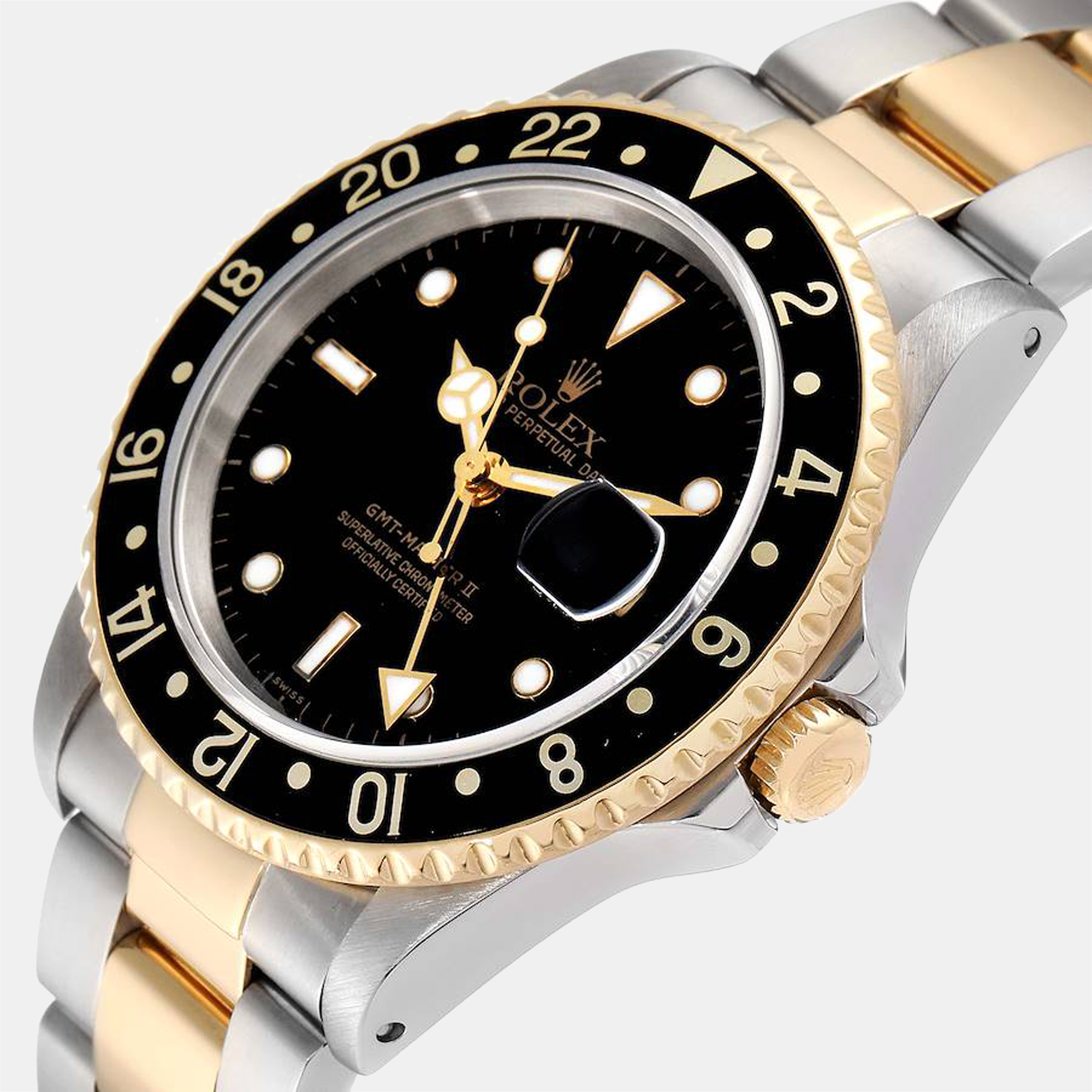 

Rolex Black 18K Yellow Gold And Stainless Steel GMT-Master II 16713 Automatic Men's Wristwatch 40 mm