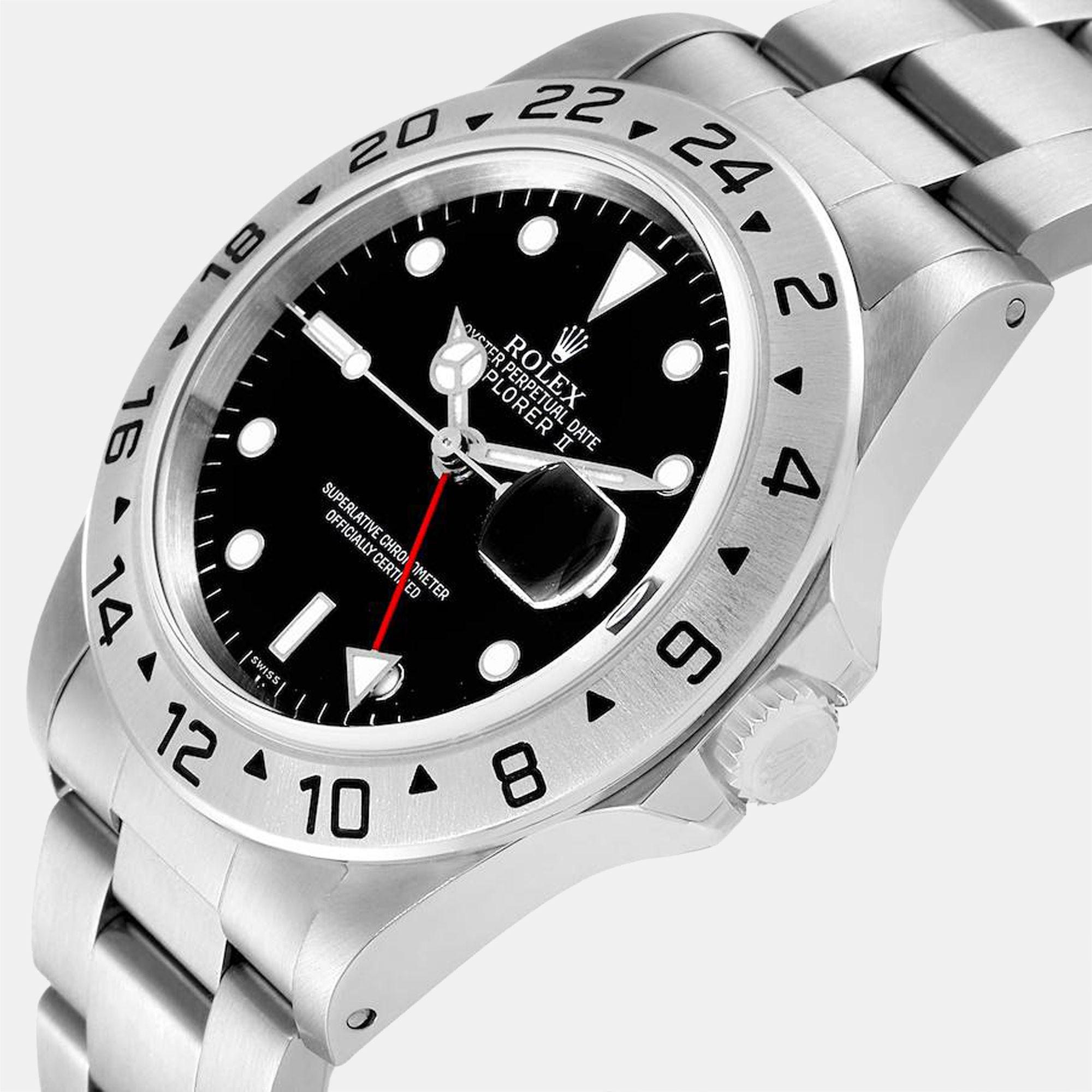 

Rolex Black Stainless Steel Explorer II 16570 Automatic Men's Wristwatch 40 mm