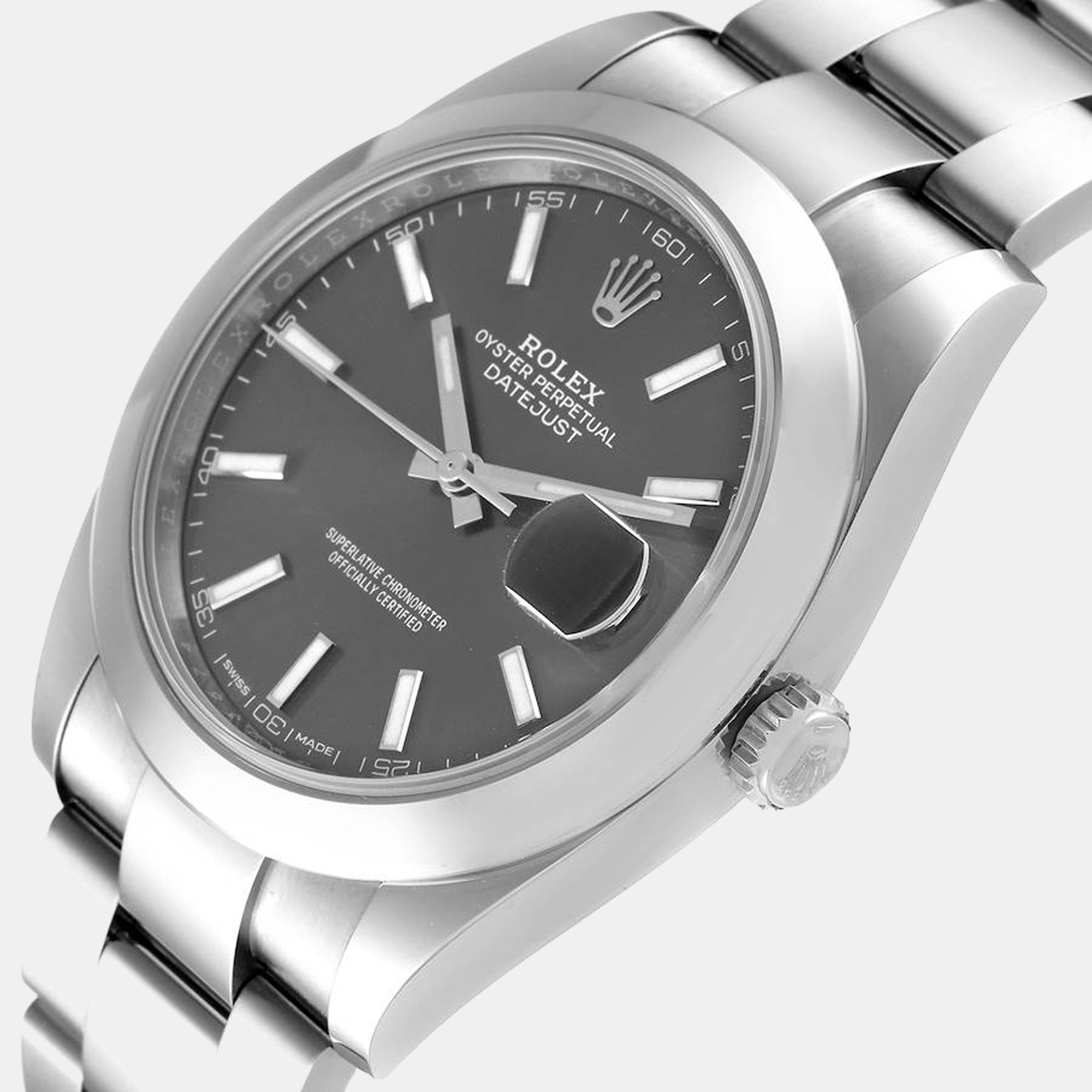 

Rolex Grey Stainless Steel Datejust 126300 Automatic Men's Wristwatch 41 mm
