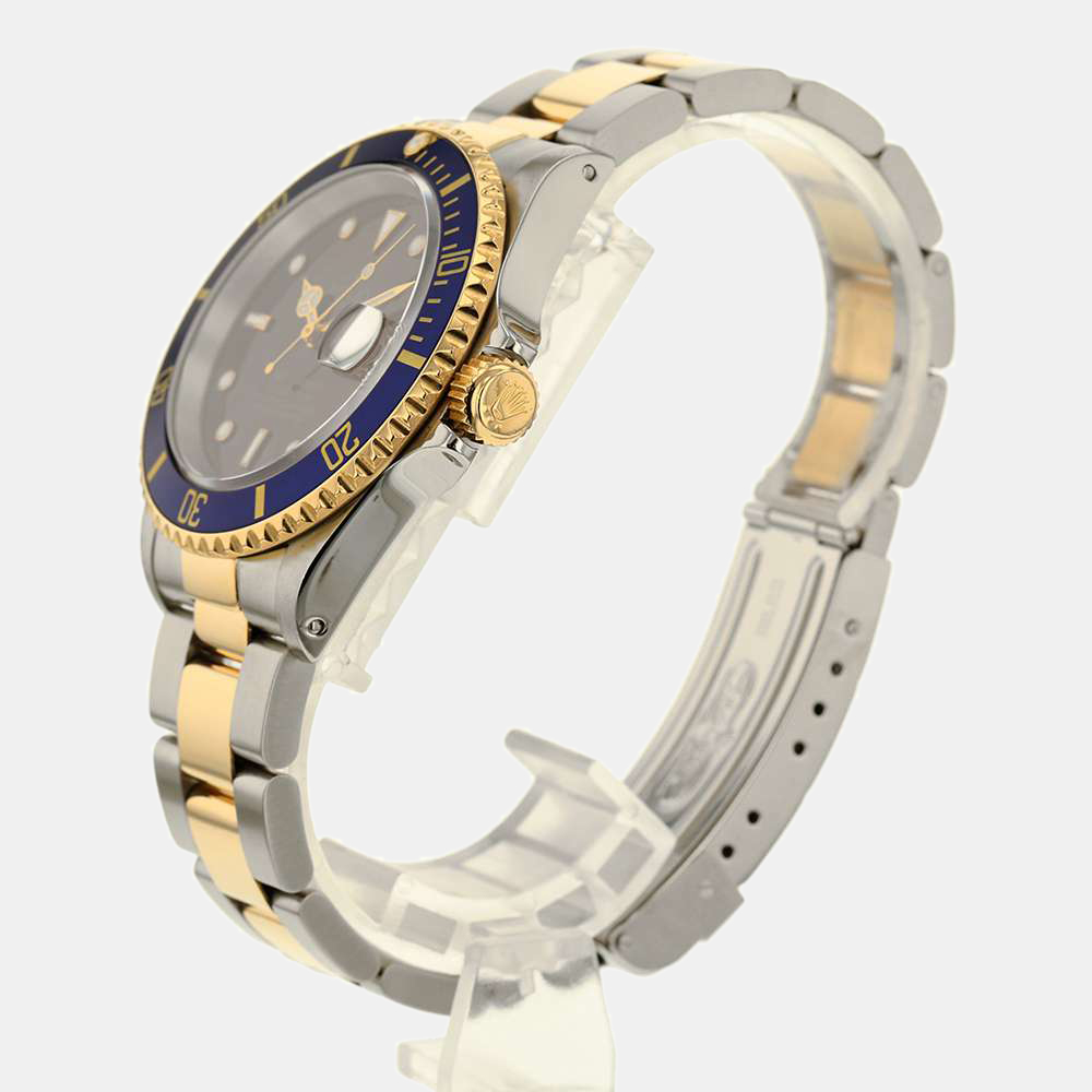 

Rolex Blue 18K Yellow Gold and Stainless Steel Submariner 16613 Men's Wristwatch 40 mm