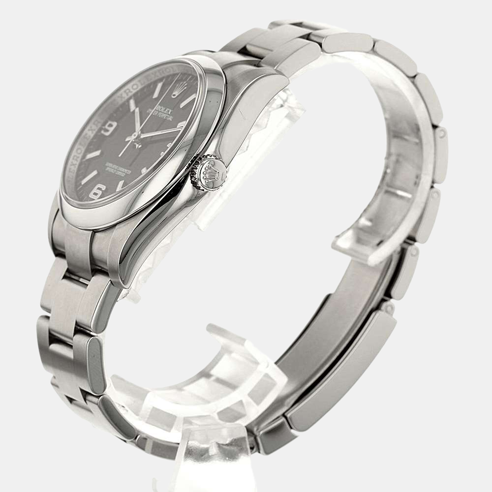 

Rolex Black Stainless Steel Oyster Perpetual 116000 Men's Wristwatch 36 mm