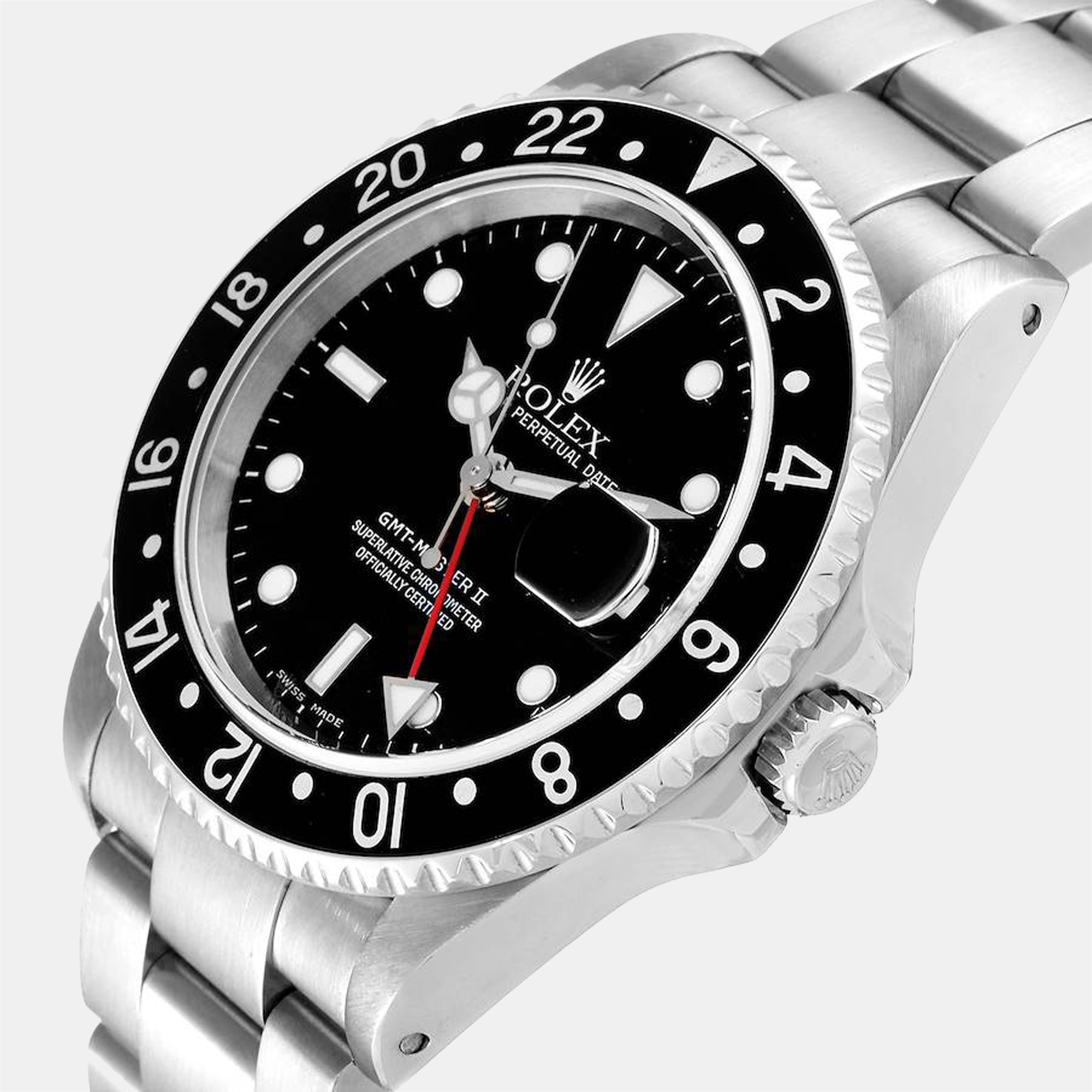 

Rolex Black Stainless Steel GMT-Master II 16710 Automatic Men's Wristwatch 40 mm