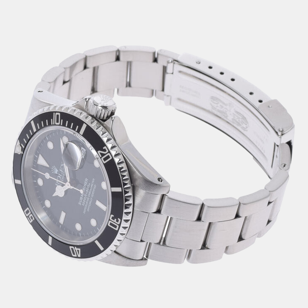 

Rolex Black Stainless Steel Submariner 16610 Men's Wristwatch 40 mm