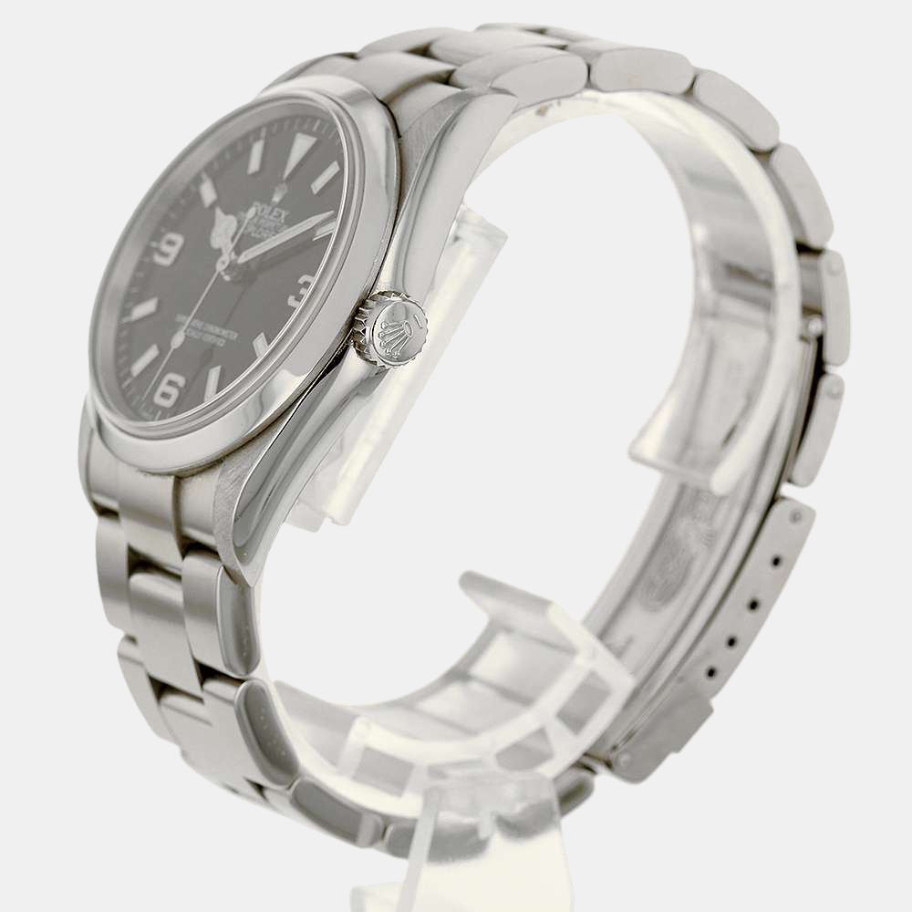 

Rolex Black Stainless Steel Explorer 114270 Men's Wristwatch 36 mm
