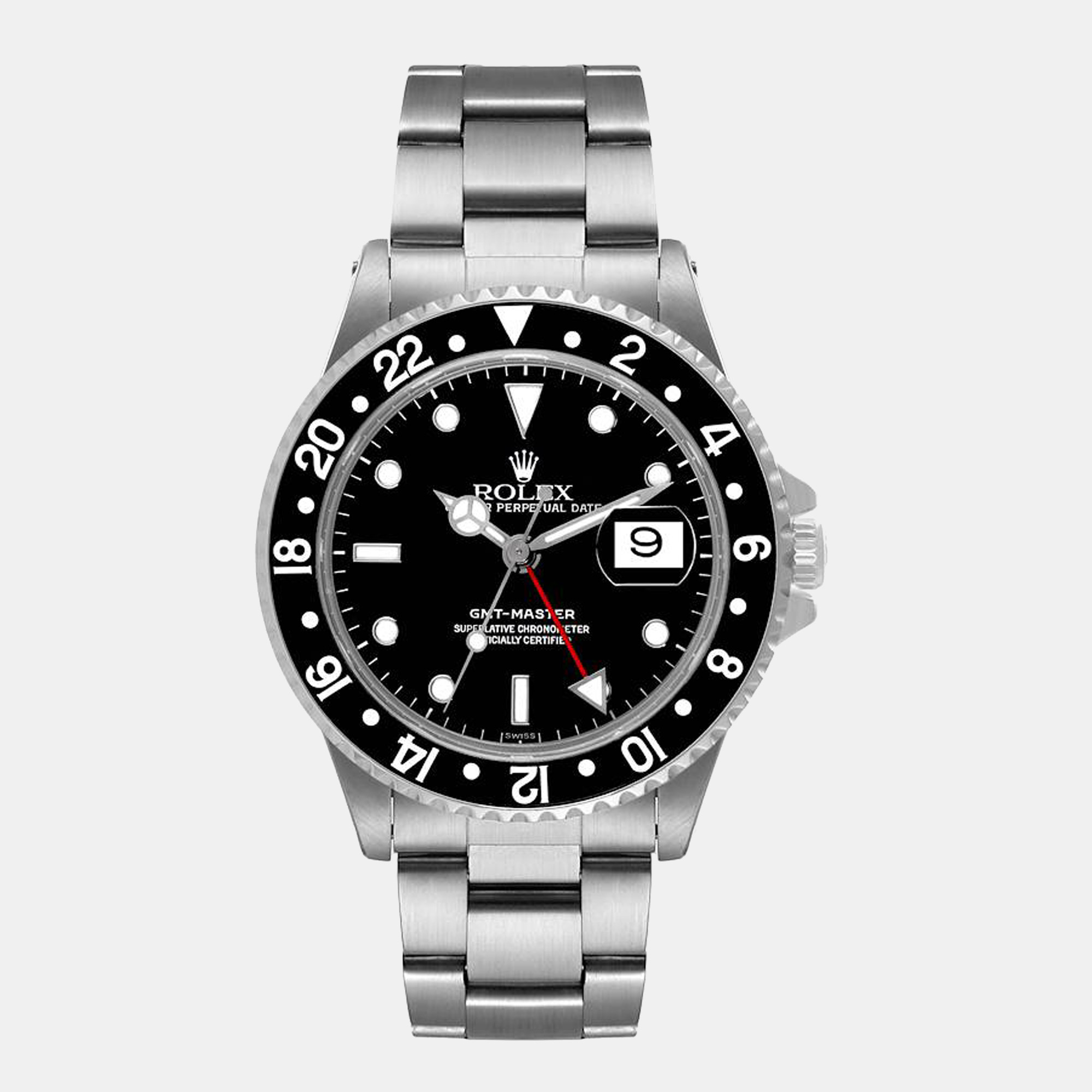 Pre-owned Rolex Black Stainless Steel Gmt-master 16700 Automatic Men's Wristwatch 40 Mm