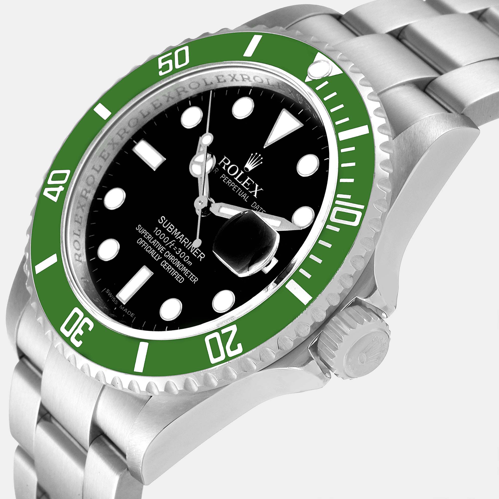 

Rolex Black Stainless Steel Submariner 16610LV Automatic Men's Wristwatch 40 mm