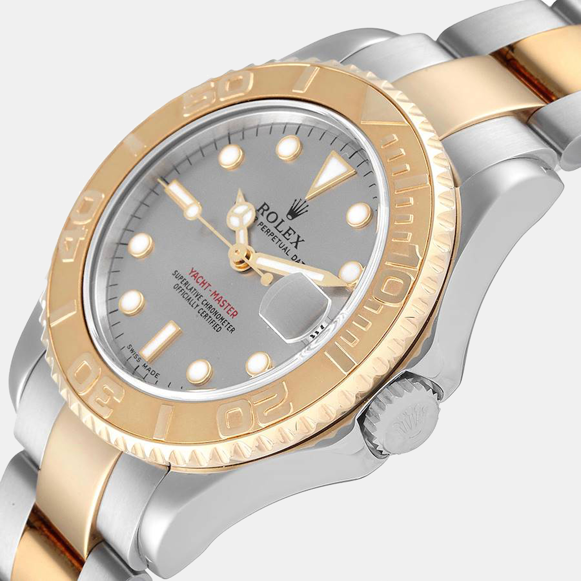 

Rolex Grey 18K Yellow Gold And Stainless Steel Yacht-Master 168623 Men's Wristwatch 35 mm