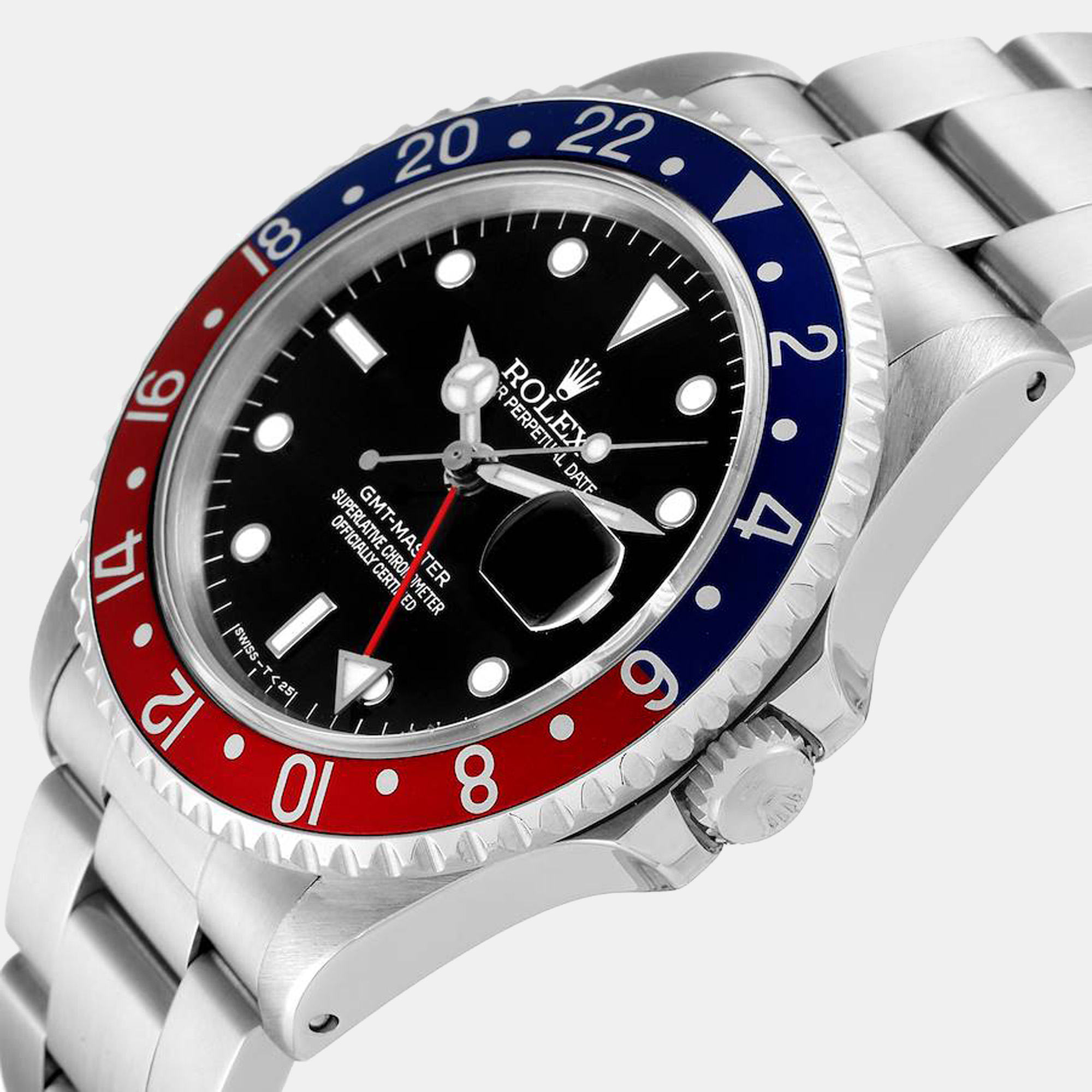 

Rolex Black Stainless Steel GMT-Master Pepsi 16700 Automatic Men's Wristwatch 40 mm