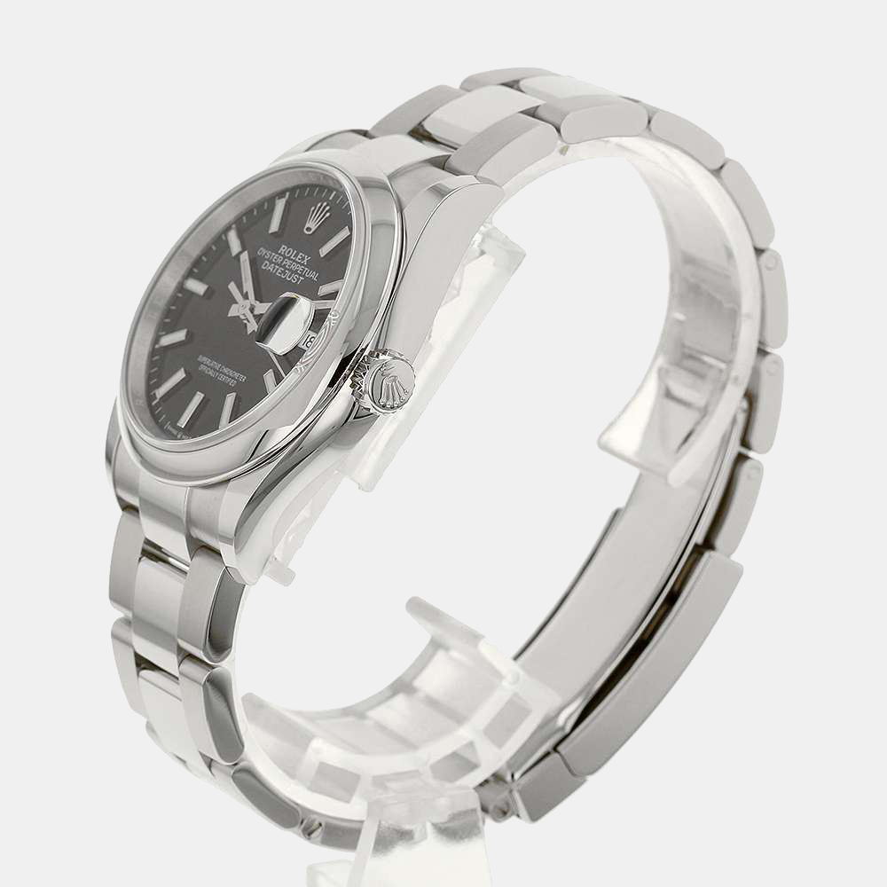 

Rolex Black Stainless Steel Datejust 126200 Men's Wristwatch 36 mm