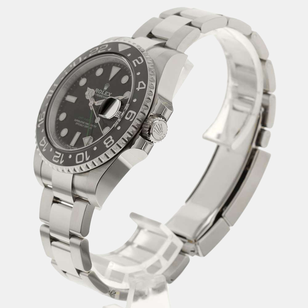 

Rolex Black Stainless Steel GMT Master II 116710LN Men's Wristwatch 40 mm