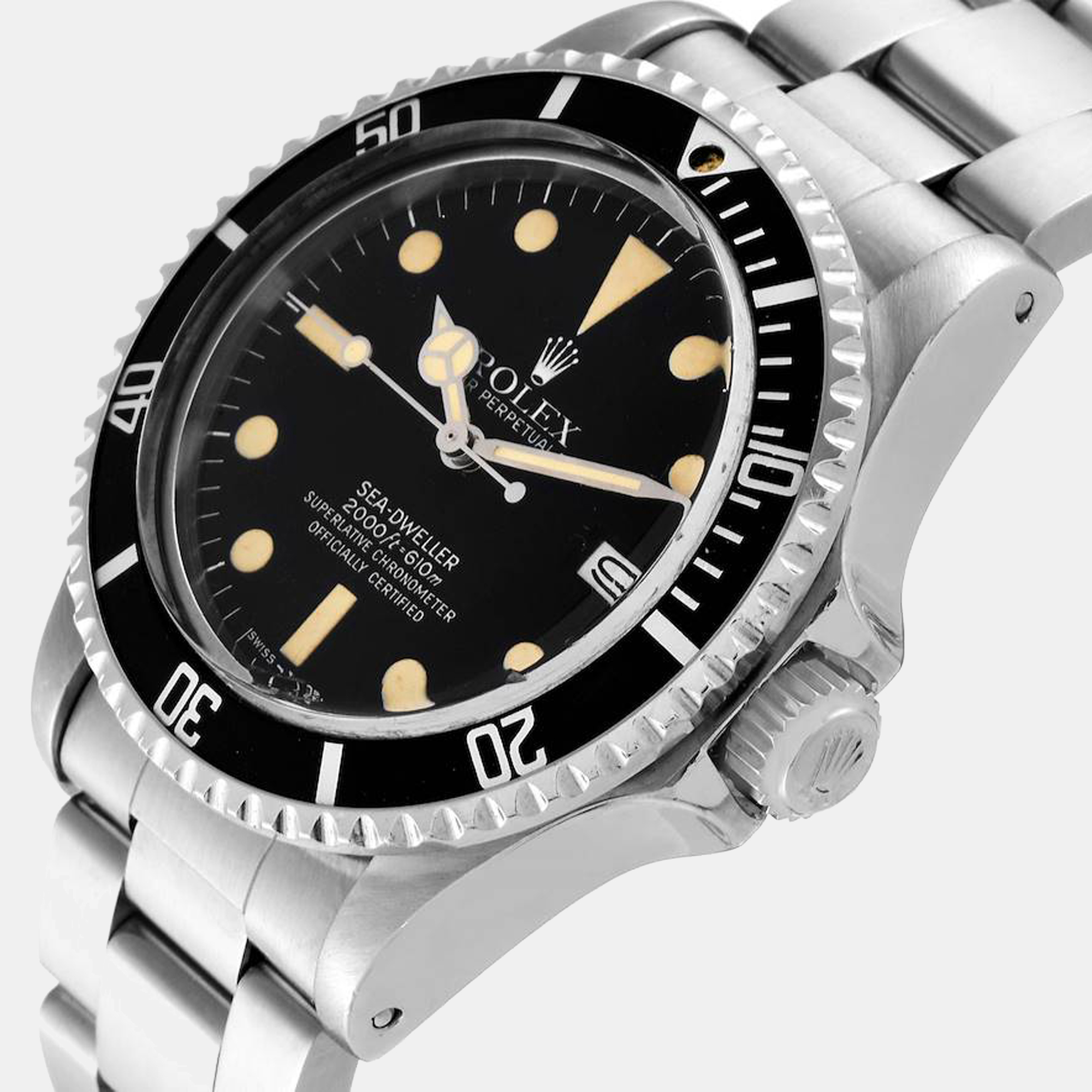 

Rolex Black Stainless Steel Sea-Dweller 1665 Men's Wristwatch 40 mm