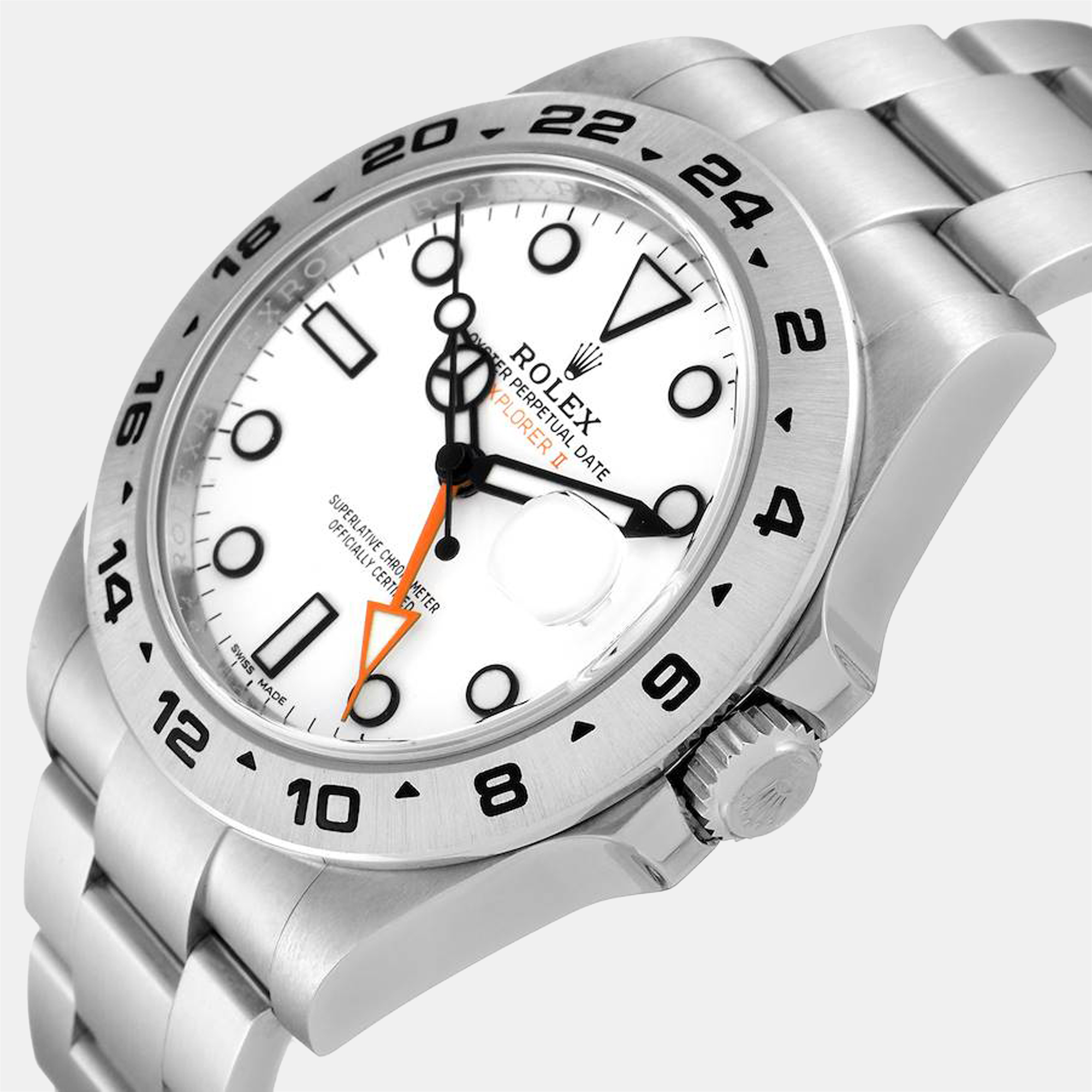 

Rolex White Stainless Steel Explorer II 216570 Automatic Men's Wristwatch 42 mm