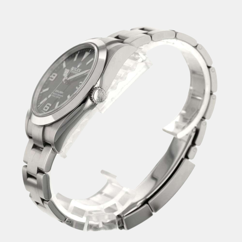 

Rolex Black Stainless Steel Explorer I 214270 Men's Wristwatch 39 mm