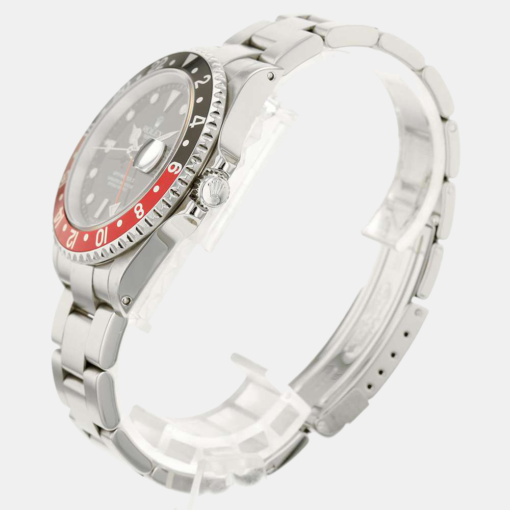 

Rolex Black Stainless Steel GMT Master II 16710 Men's Wristwatch 40 mm