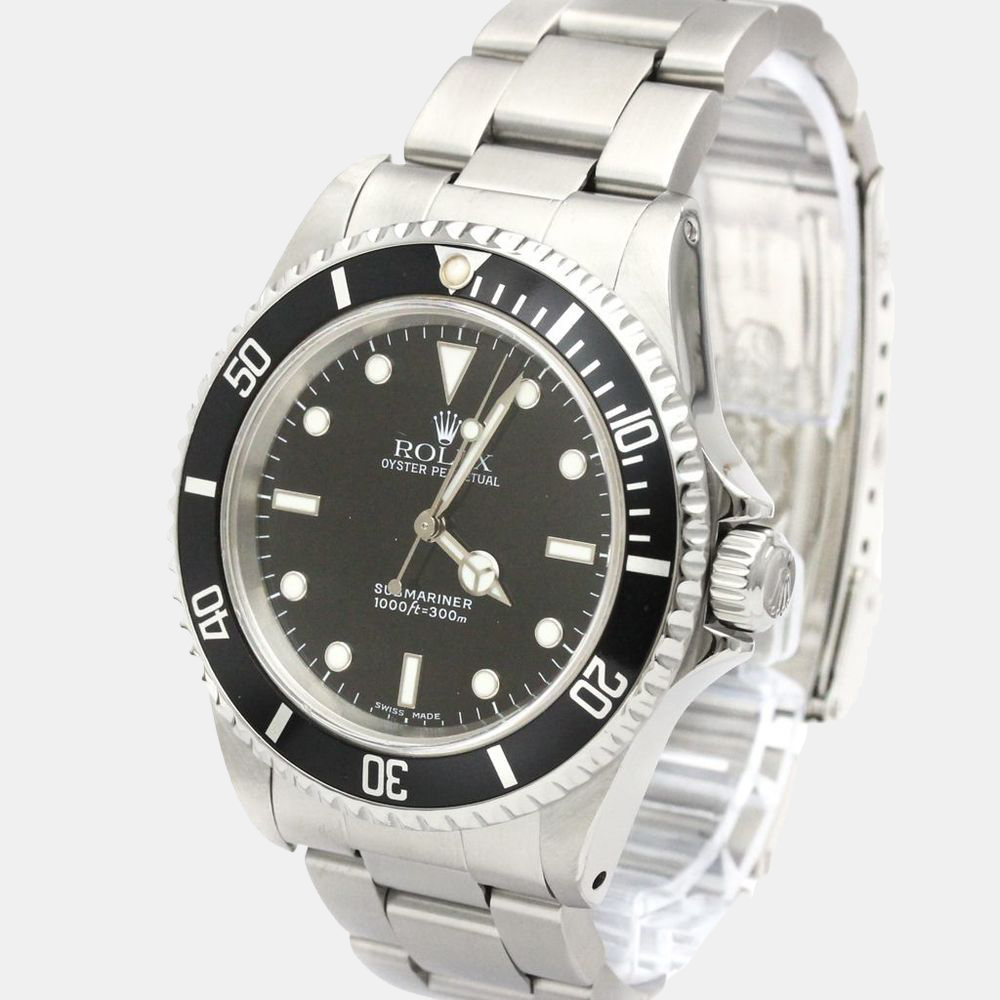 

Rolex Black Stainless Steel Submariner 14060M Automatic Men's Wristwatch 40 mm